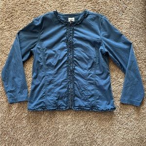 Chico’s Slate Blue Zip-Up Jacket Size 2.5-3 (14-16)